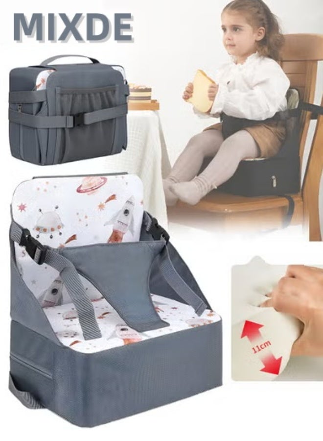 MIXDE Baby Booster Seat, Baby Portable High Chair, Toddler Chair Seat with Adjustable Straps, Baby Sit Up Seat, Travel Harness Seat for Toddlers Ages 6 Months+, Compact and Foldable - Image 1